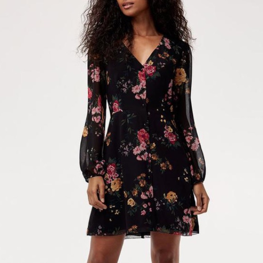 Wilfred Nazaire Floral Sheer Button Up Dress Size 0/XS